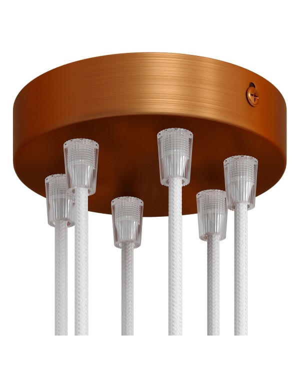Cylindrical metal 6-hole ceiling rose kit