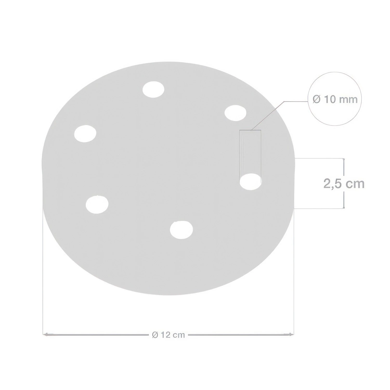 Cylindrical metal 6-hole ceiling rose kit