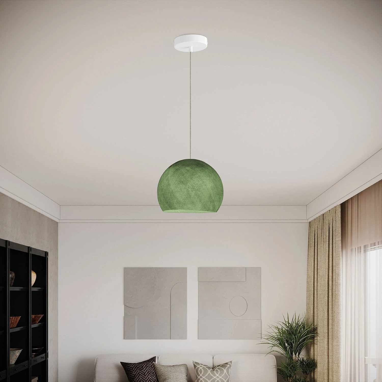 Suspension Lamp with Dome Lampshade