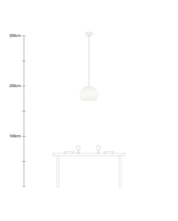 Suspension Lamp with Dome Lampshade