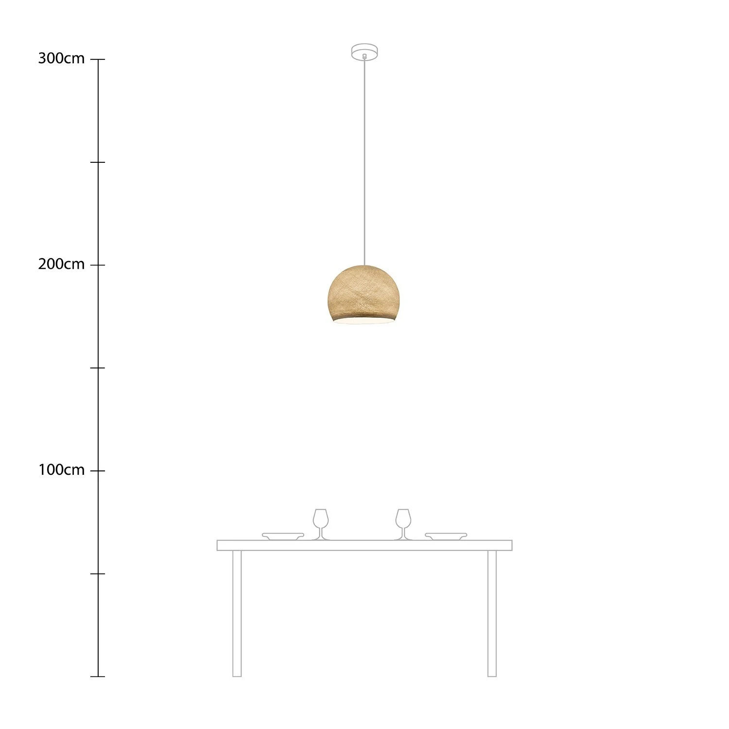 Suspension Lamp with Dome Lampshade