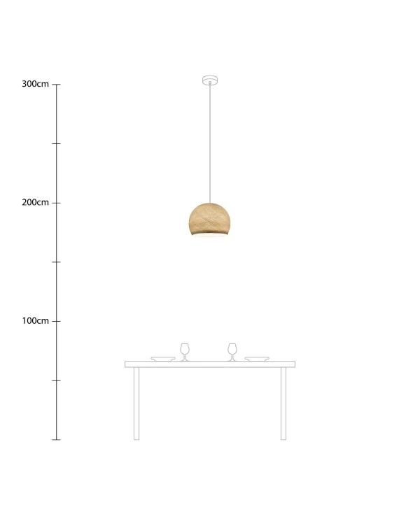 Suspension Lamp with Dome Lampshade