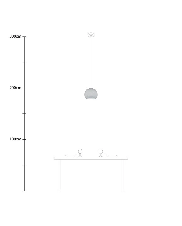 Suspension Lamp with Dome Lampshade