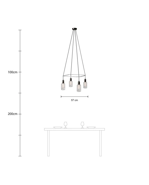 4-fall Cage Crystal Lamp