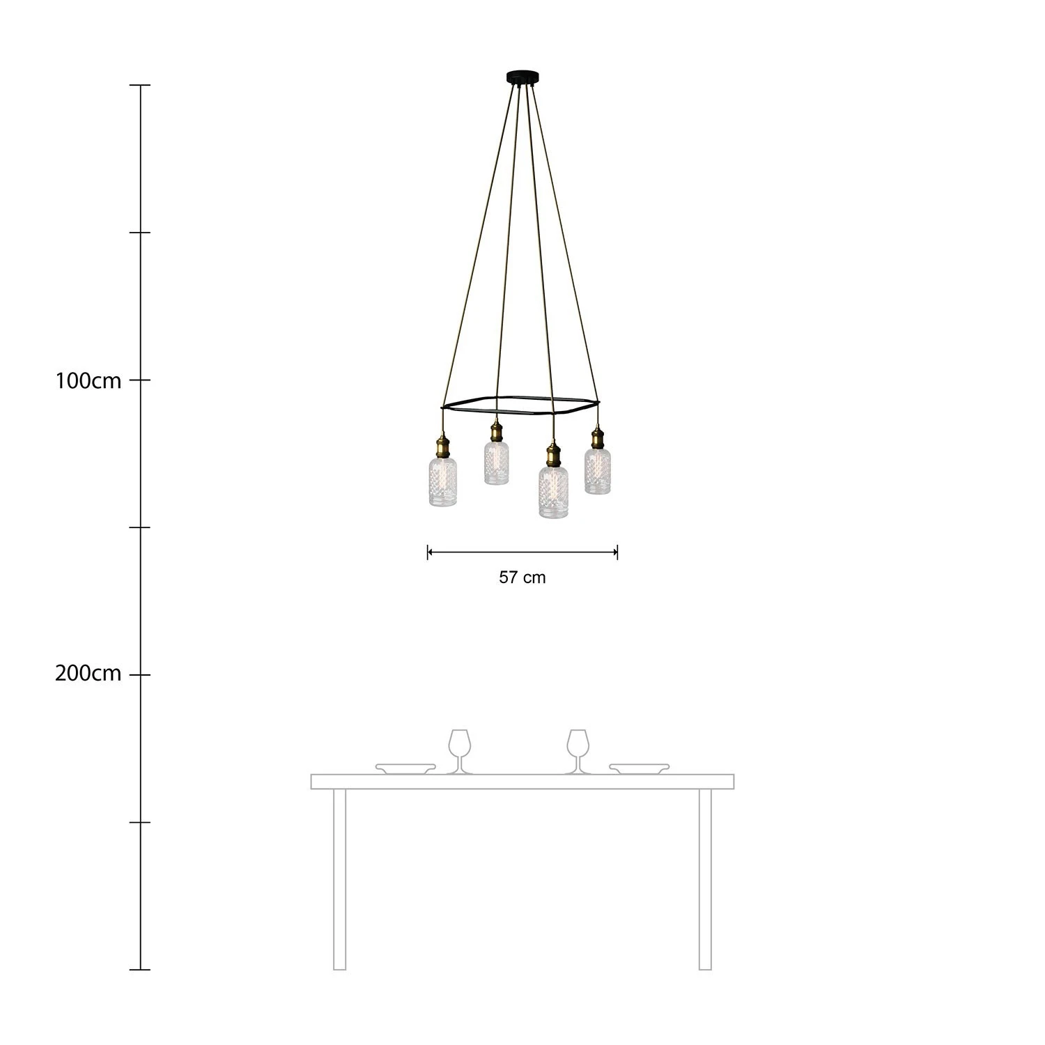 4-fall Cage Crystal Lamp