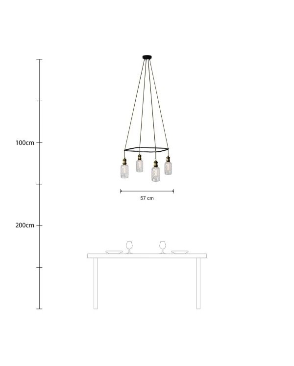 4-fall Cage Crystal Lamp