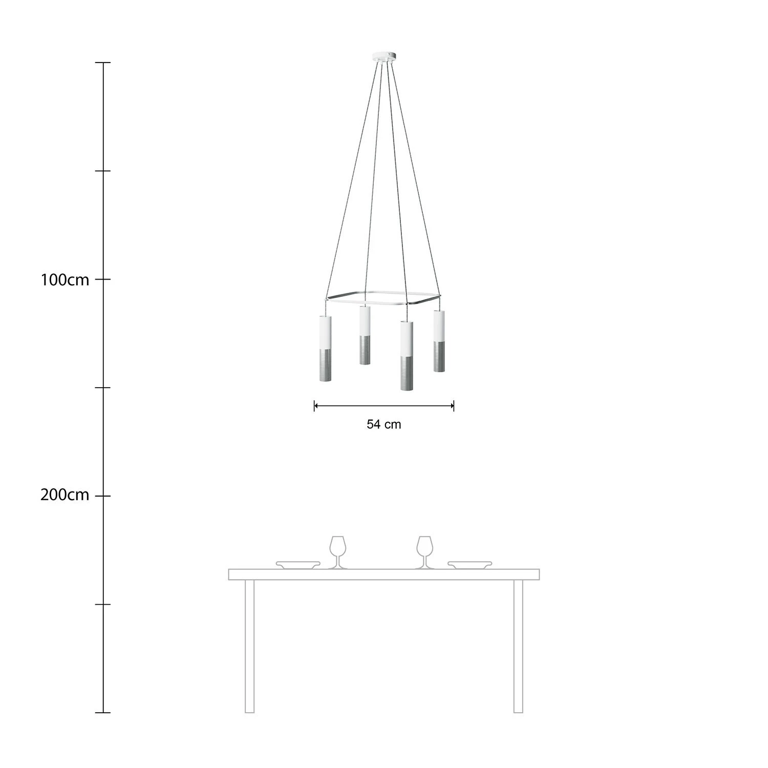 4-fall Cage Tub-E14 Double Lamp