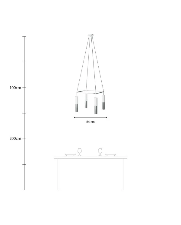 4-fall Cage Tub-E14 Double Lamp