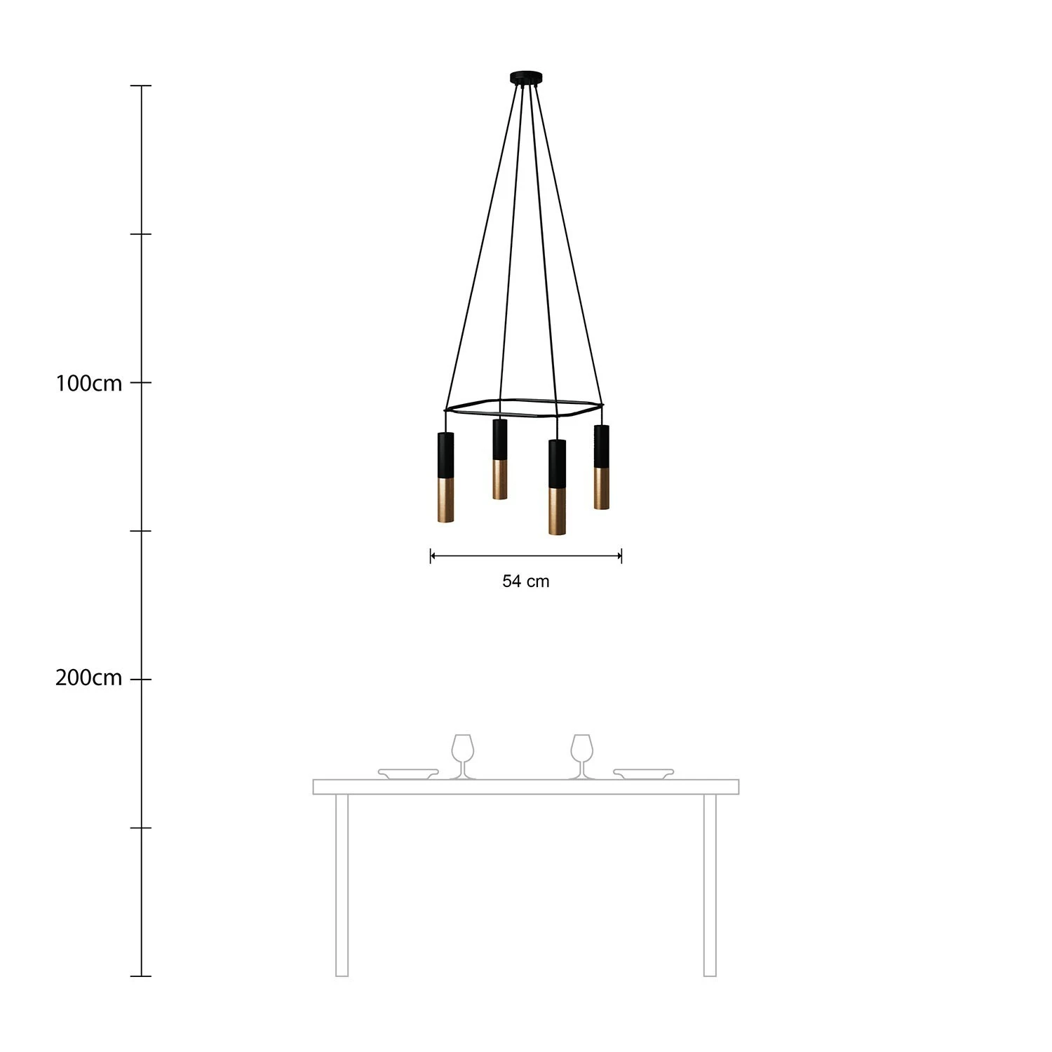 4-fall Cage Tub-E14 Double Lamp