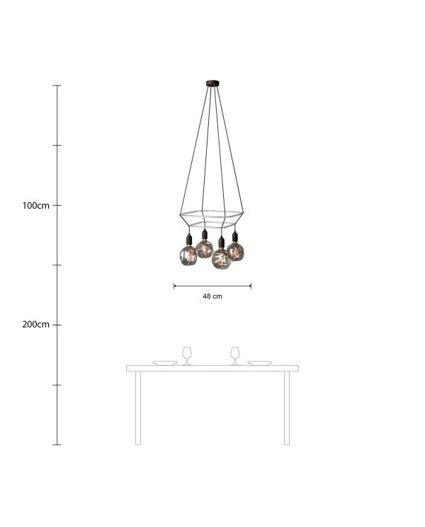 4-fall 2 Cage Globe Bumped Lamp