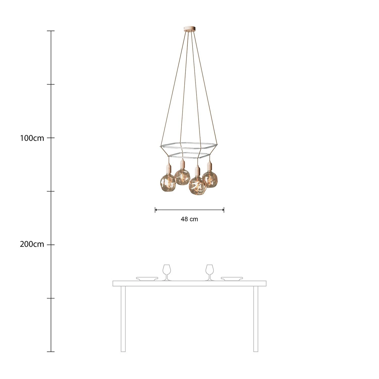 4-fall 2 Cage Globe Bumped Lamp