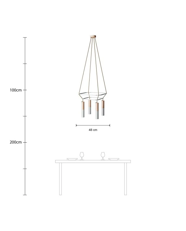 4-fall 2 Cage Tub-E14 Double Lamp