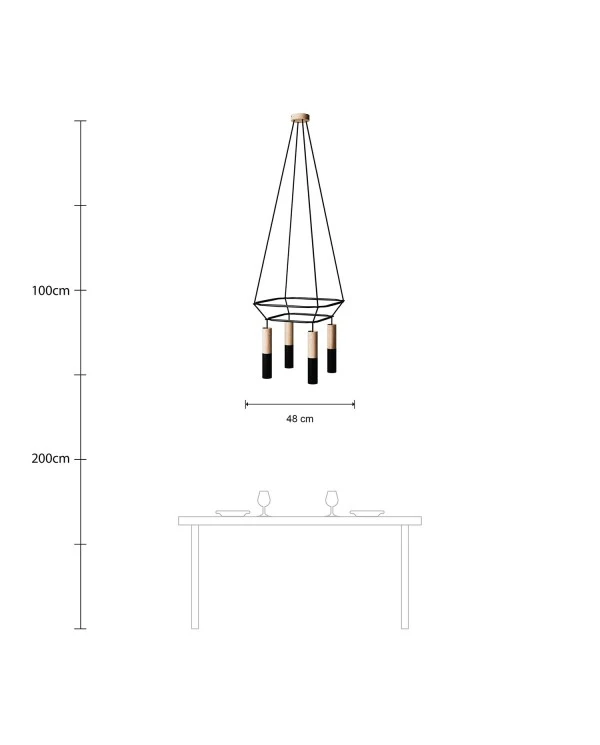 4-fall 2 Cage Tub-E14 Double Lamp