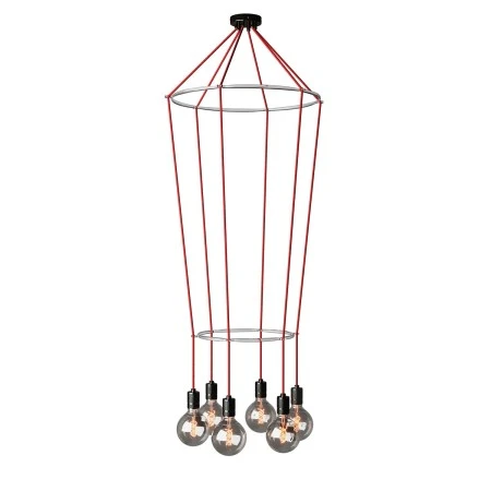 6-fall 2 Cage Globe Lamp - Gunmetal
