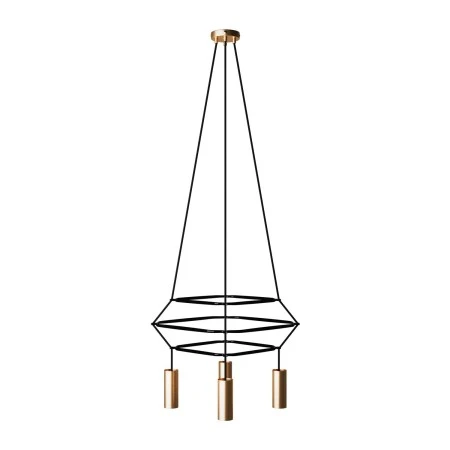 4-fall 3 Cage Tub-E14 Lamp - Brushed bronze