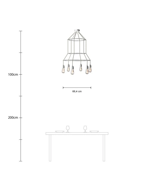 6-fall 3 Cage Edison ST64 Lamp