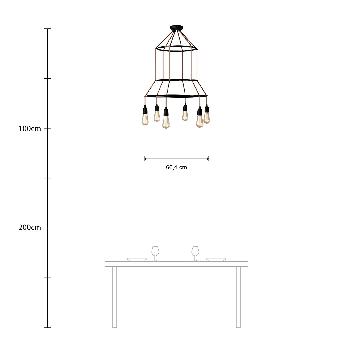 6-fall 3 Cage Edison ST64 Lamp