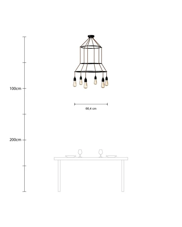 6-fall 3 Cage Edison ST64 Lamp