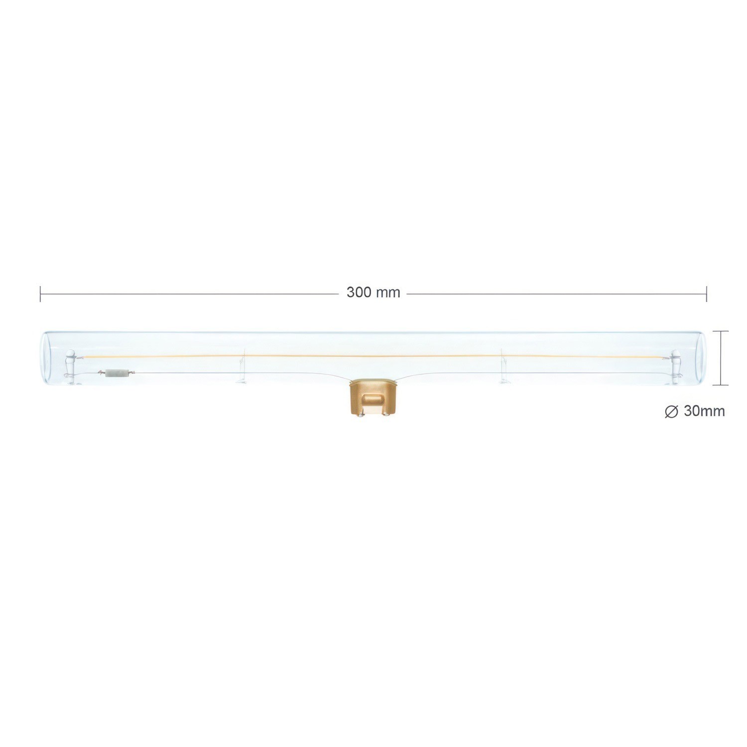 LED Linear Clear S14d Light Bulb - length 300 mm 6,2W 460Lm 2700K Dimmable