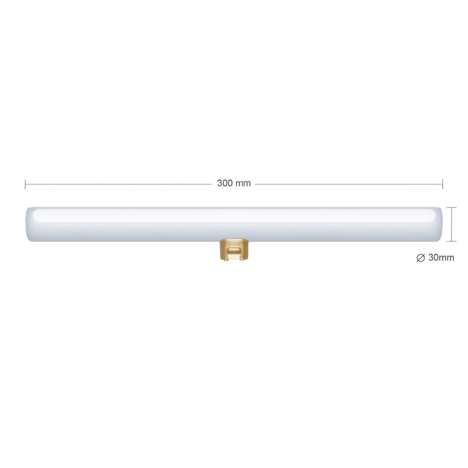 LED Linear Opaline S14d Light Bulb - length 300 mm 6,2W 460Lm 2700K Dimmable
