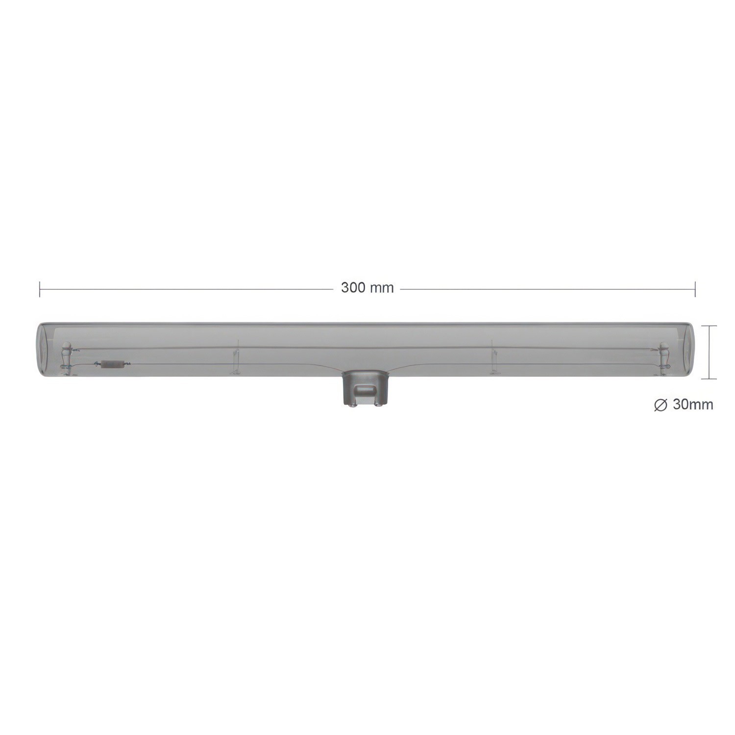 LED Linear Smoky Grey S14d Light Bulb - length 300 mm 6,5W 170Lm 1900K Dimmable