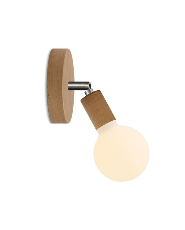 Fermaluce Lightbulb wooden Joint with Porcelain Globe lightbulb
