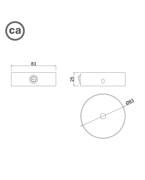 Mini metal cylindrical rose kit with switch