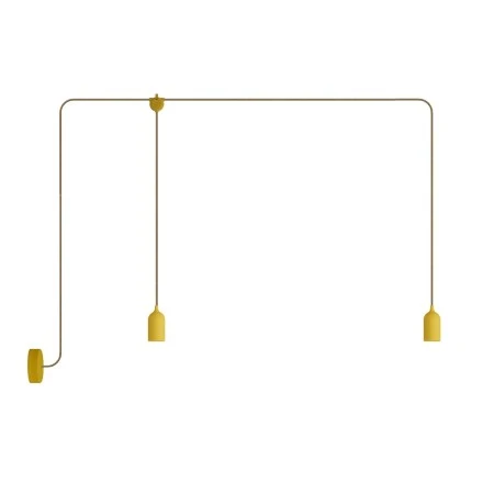 F-Snake EIVA Outdoor lamp IP65 with 2 lights with rose - Yellow mustard