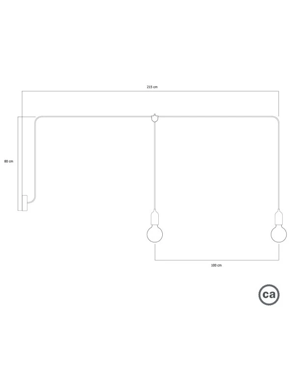 F-Snake EIVA Outdoor lamp IP65 with 2 lights with rose