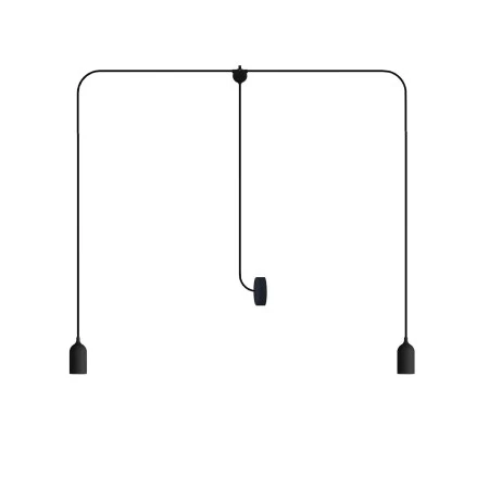 T-Snake EIVA Outdoor lamp IP65 with 2 lights with rose - Black