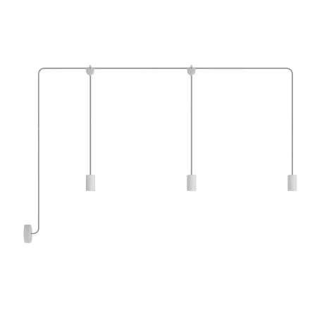 E-Snake EIVA Outdoor lamp IP65 with 3 lights with rose - White