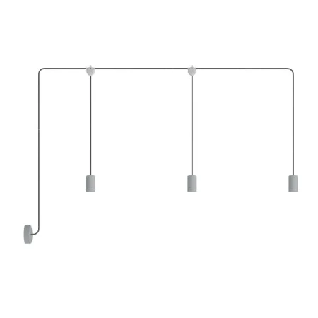 E-Snake EIVA Outdoor lamp IP65 with 3 lights with rose - Glacier Grey