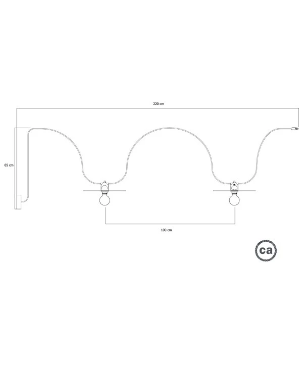 EIVA outdoor string light IP65 with 2 lampshades and rose