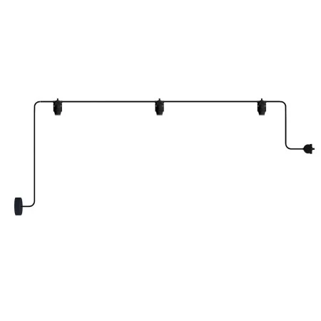 EIVA outdoor string light IP65 with 3 lights and rose - Black