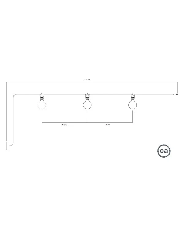 EIVA outdoor string light IP65 with 3 lights and rose