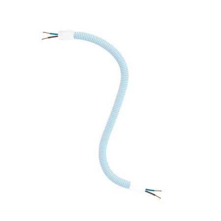Kit Creative Flex flexible tube in baby blue RM76 textile lining with metal terminals - Matt White