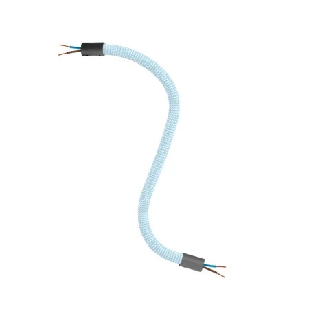 Kit Creative Flex flexible tube in baby blue RM76 textile lining with metal terminals - Black