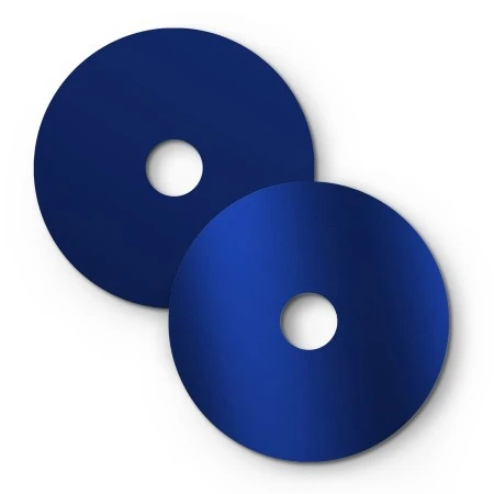 Mini Ellepì 'Solid Color' flat lampshade  ideal for suspension, wall lamps or for string lights, 24 cm diameter - Made in Italy - Glossy blue - Matt blue