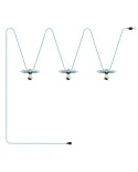 Maioliche' String Light Lumet System starting from 10 m with fabric cable, 3 lamp holders and lampshades, hook and black plug