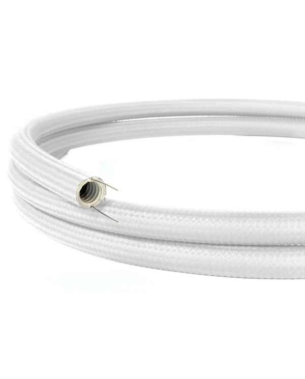 Creative-Tube flexible conduit, Rayon White RM01 fabric covering, diameter 20 mm