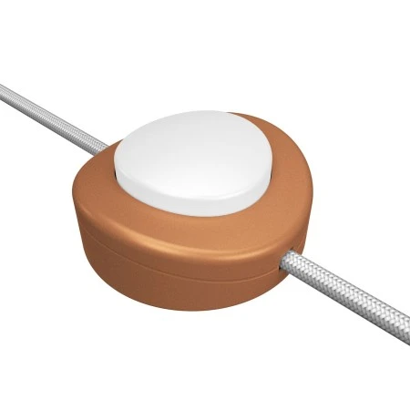 Inline single-pole foot switch Creative Switch satin copper - White