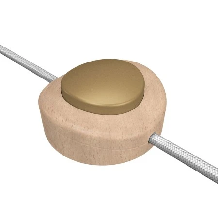 Inline single-pole foot switch Creative Switch beechwood colour - Bronze