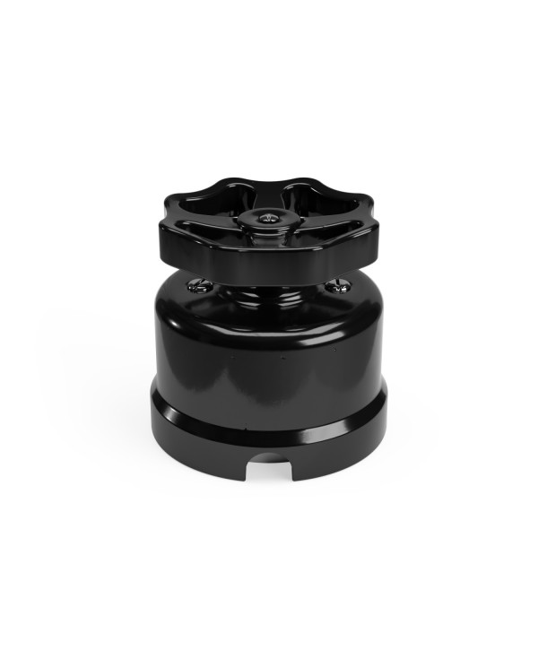 Switch/Diverter in black porcelain with knob