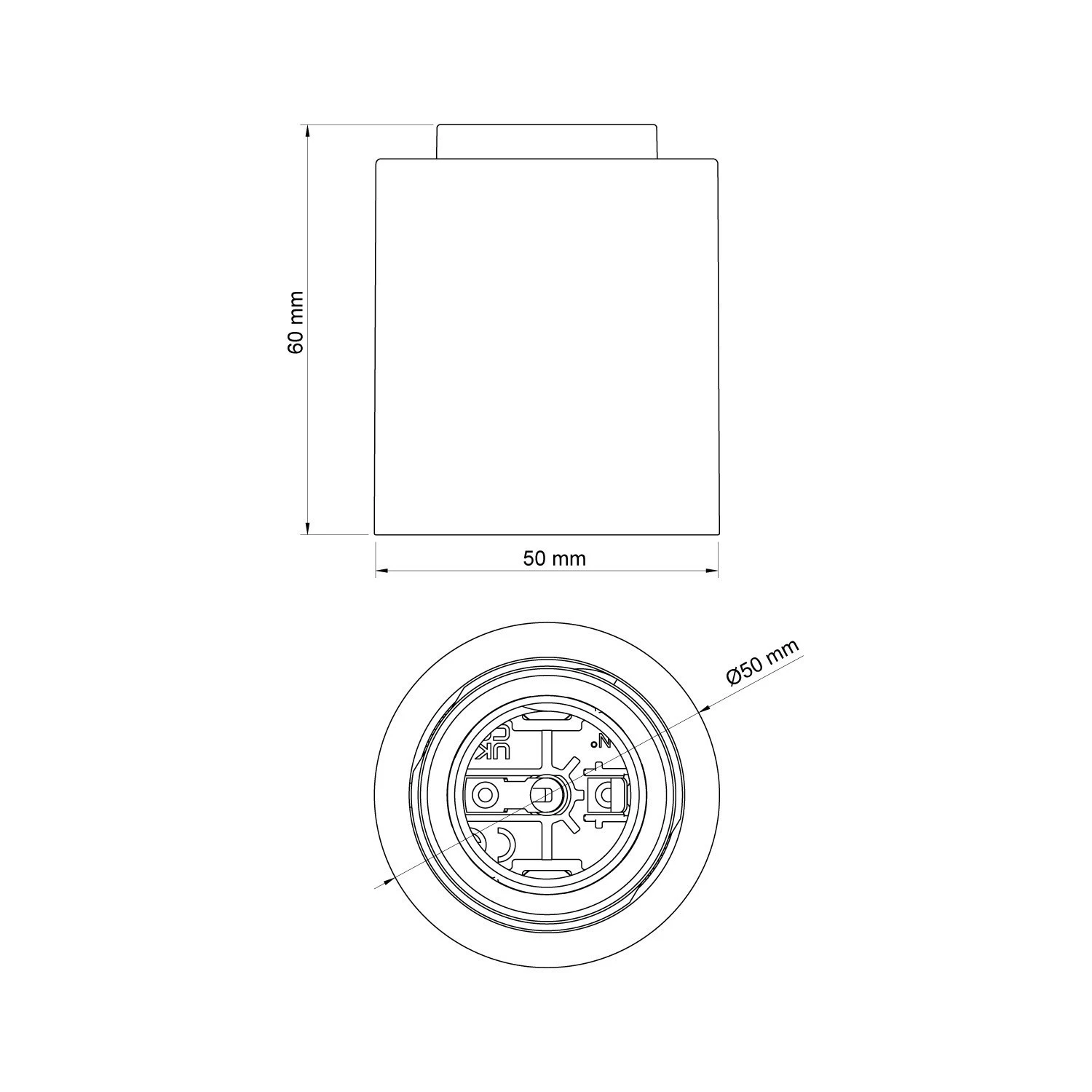 E27 wall or ceiling lamp holder - IP44 Waterproof