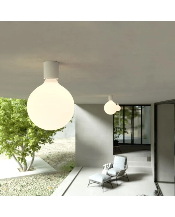 Applique with porcelain effect light bulb - IP44 Waterproof