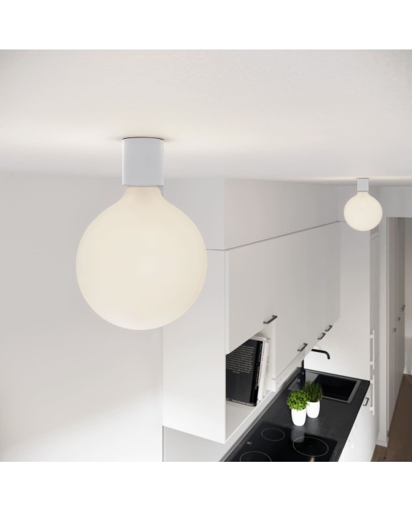 Applique with porcelain effect light bulb - IP44 Waterproof