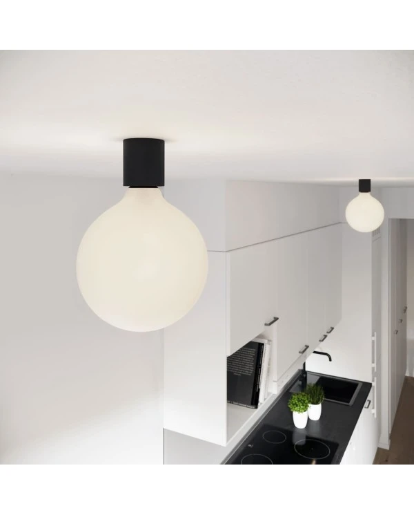 Applique with porcelain effect light bulb - IP44 Waterproof