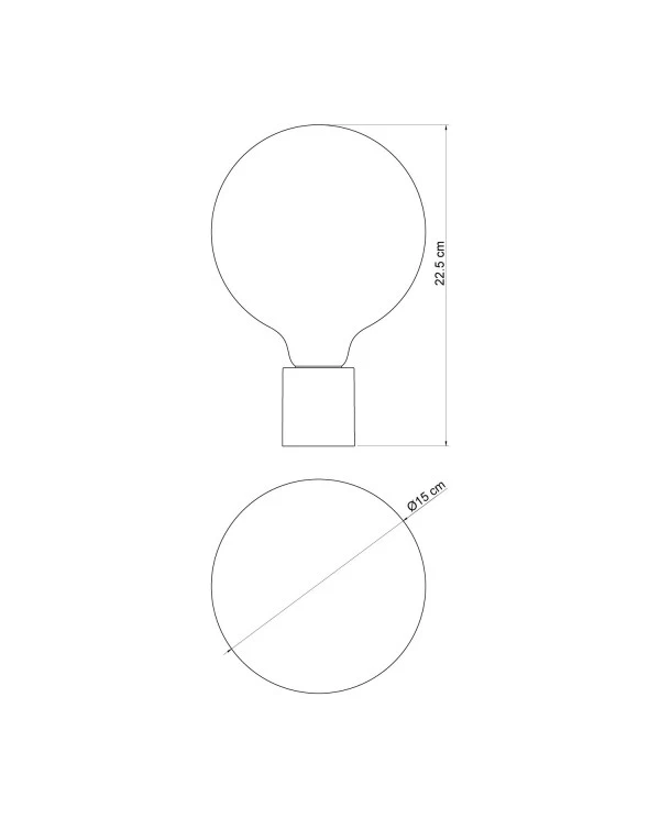 Applique with porcelain effect light bulb - IP44 Waterproof