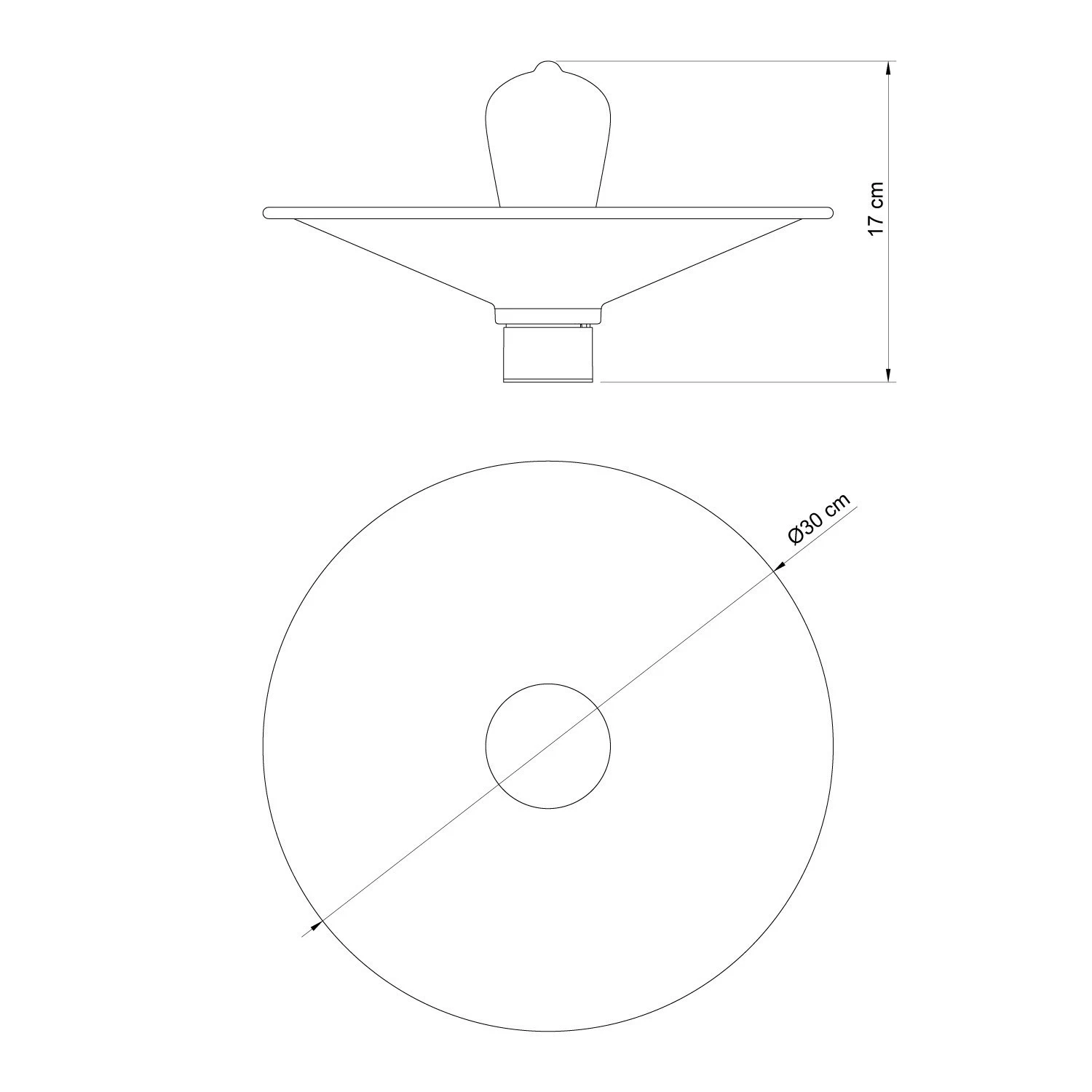 Ceiling lamp with Swing metal lampshade - IP44 Waterproof