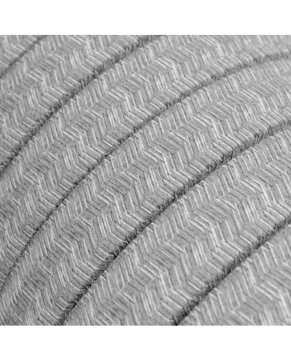 Electric cable for String Lights, covered by linen Grey fabric CN02 - UV resistant